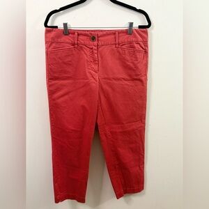 Ann Taylor Loft Mid-Rise Cropped Coral Red Size 6